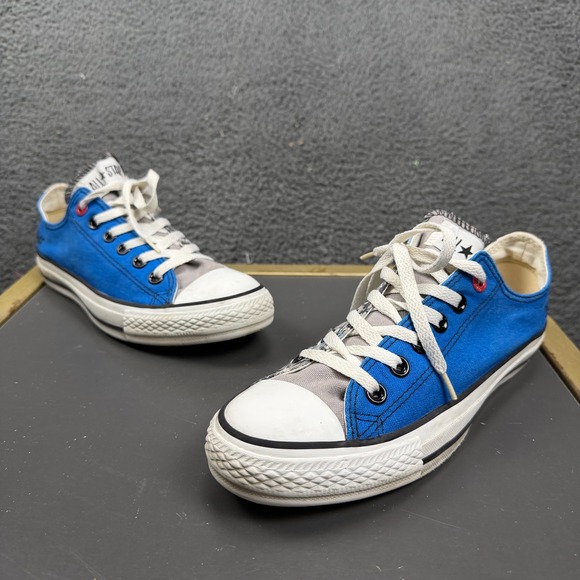 Converse Chuck Taylor All Star Low Top Shoes Blue Grey Print Size 8 Women - Picture 1 of 8